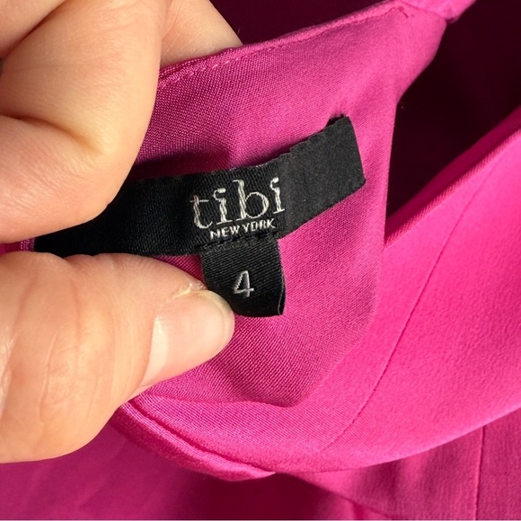 Tibi New York 100% Silk Pink Mini Dress Sz 4 Open Back Cocktail Party Barbie - Picture 10 of 11